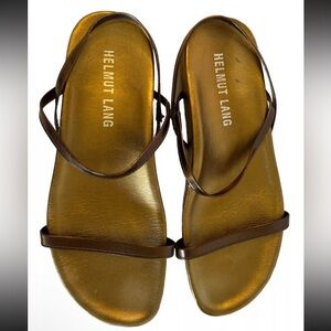 Helmut Lang Womens Brown Designer Flat Sandals Sz 36 US 5